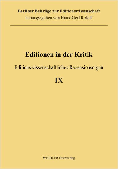 Editionen in der Kritik 9