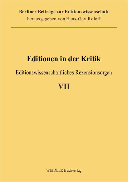 Editionen in der Kritik 7