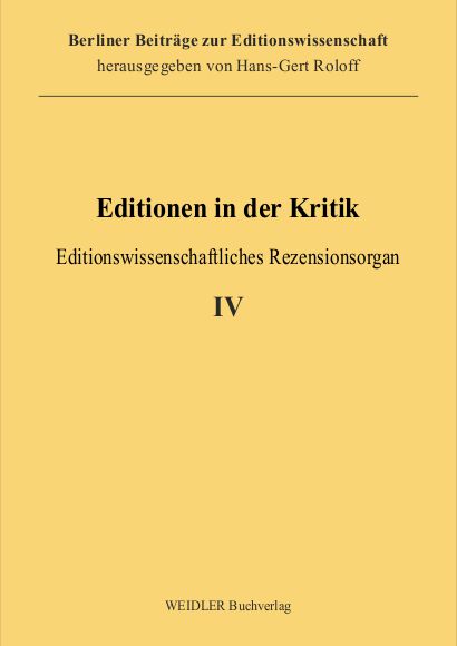 Editionen in der Kritik 4