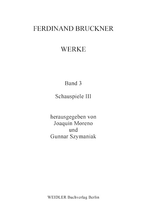 Werke, Tagebücher, Briefe – Band 3