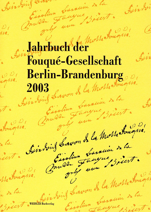 Jahrbuch der Fouqué-Gesellschaft Berlin-Brandenburg 2003