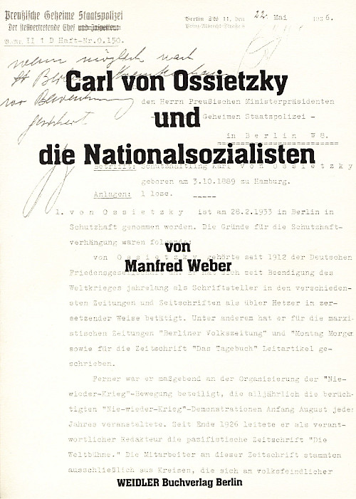 Carl von Ossietzky und die Nationalsozialisten